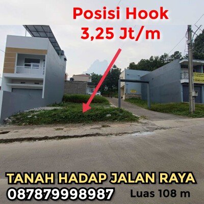 JUAL TANAH POSISI HOOK HADAP JALAN RAYA CILEUNYI BANDUNG TIMUR CICIL KE DEVELOPER TANPA BI CHECKING BANK