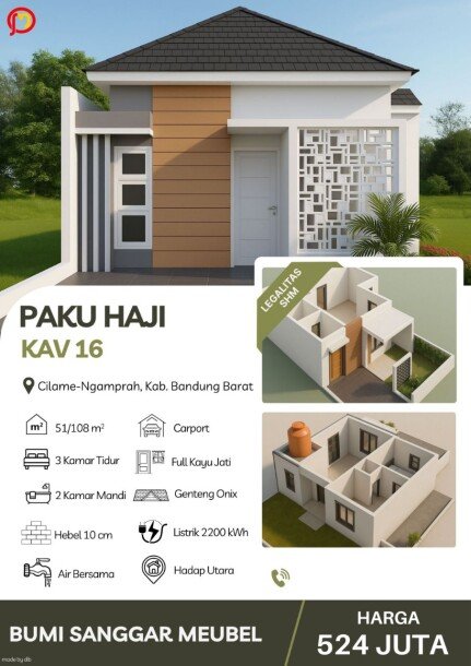 Rumah KPR Eksklusive Dekat Kota Baru Parahyangan Cilame Bandung Barat – Harga Spesial-1